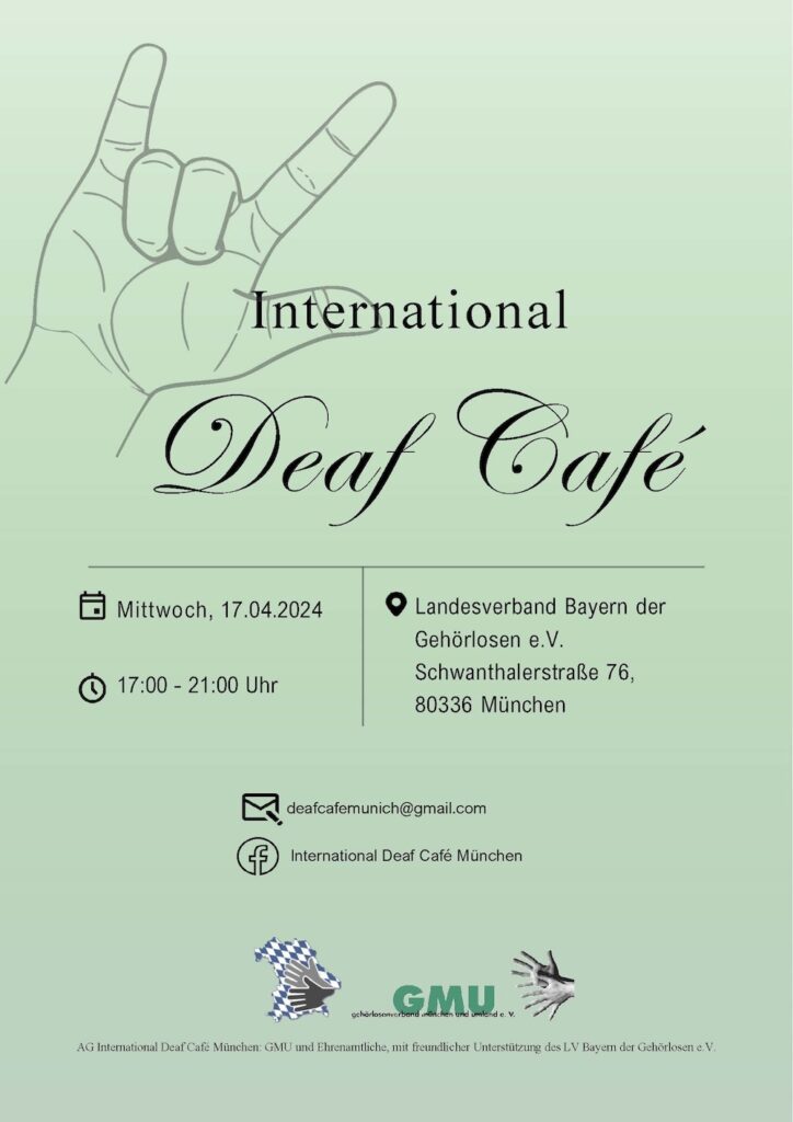 Plakat International Deaf Café am 17.04.2024